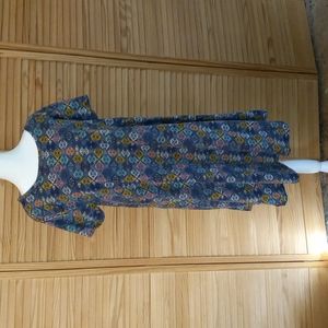 LuLaRoe size 2x Arrow design tunic dress high low EUC, multi color